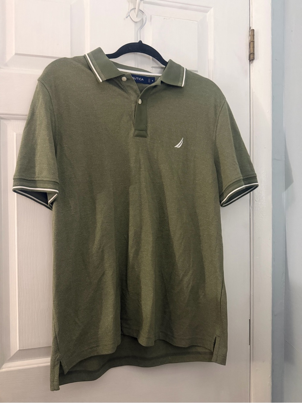 Nautica Men’s Olive Green Logo Polo Shirt Size Medium
